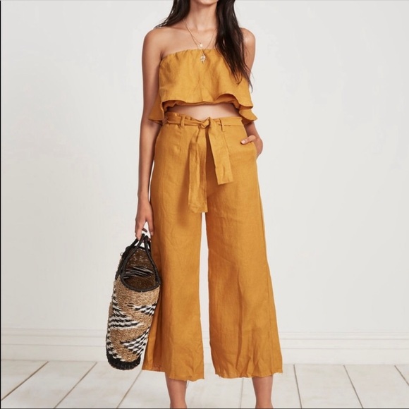 Faithfull the Brand Messina Pants NWT Marigold - Picture 2 of 8